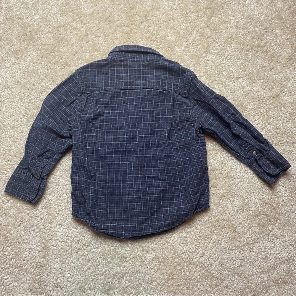 Baby Gap Boys Blue & Brown Checkered Button Down Size 2
